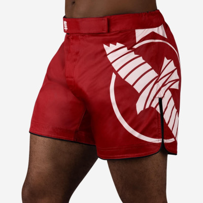 short mma Hayabusa Stacked Red/Black fight sport mens 