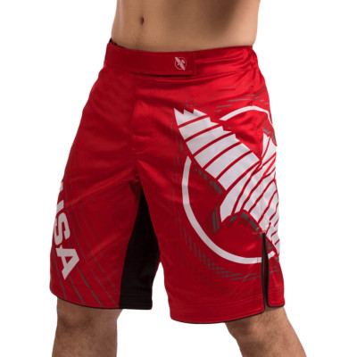 Hayabusa MMA Shorts White Black Red Blue 